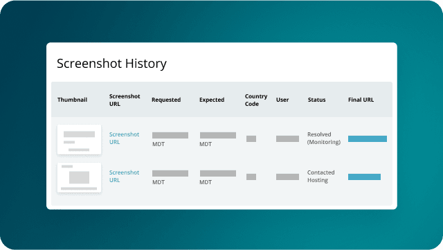 Screenshot history tool
