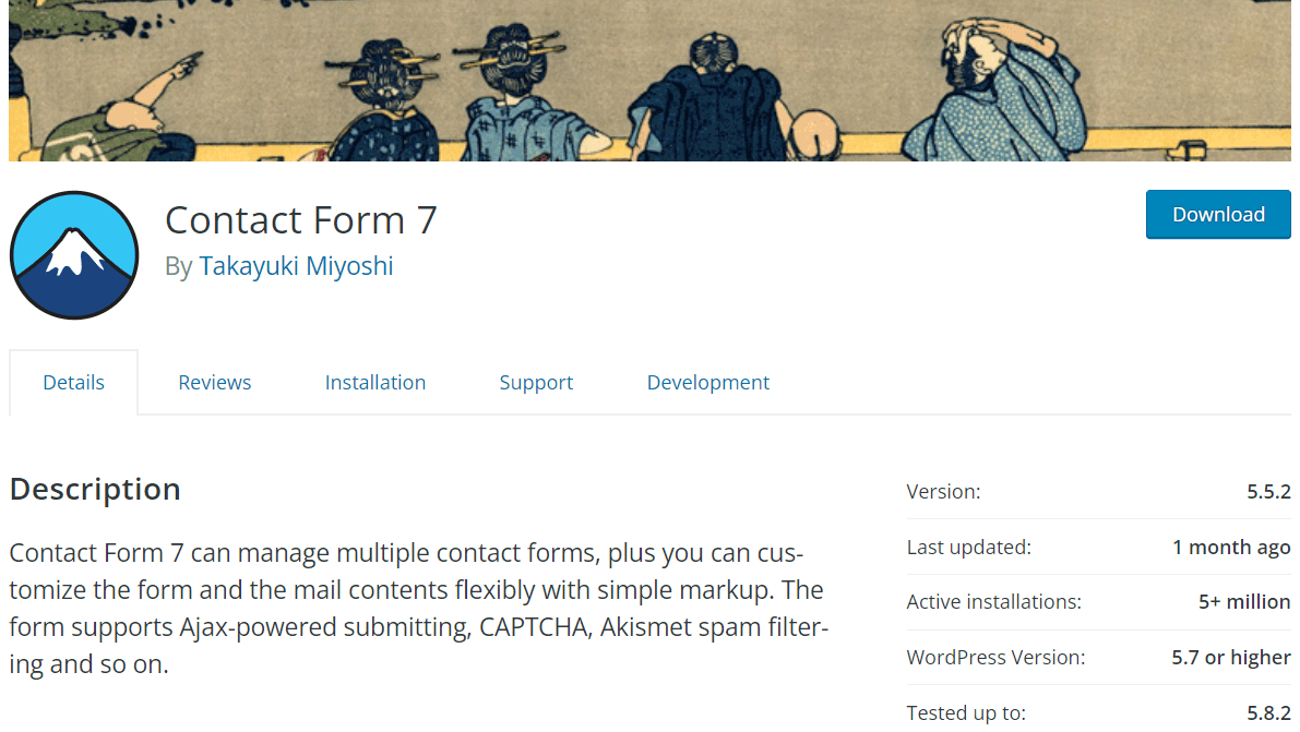 Contact Form 7’s page on WordPress.org