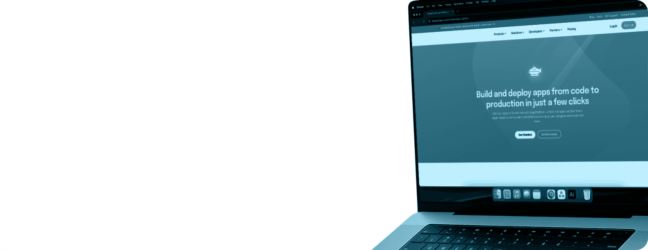 DigitalOcean website mockup