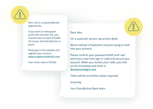 Threat detected via conversation