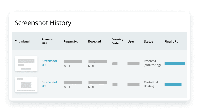 Screenshot history tool