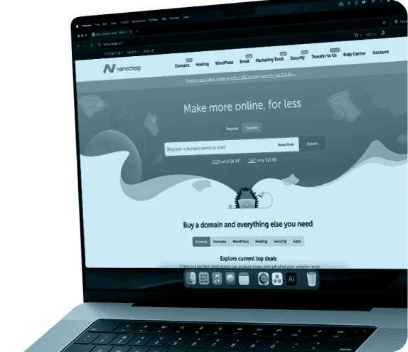 Namecheap website mockup