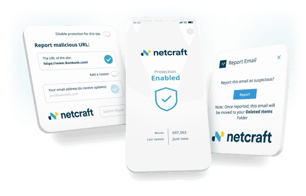 Apps and extensions offered by Netcraft