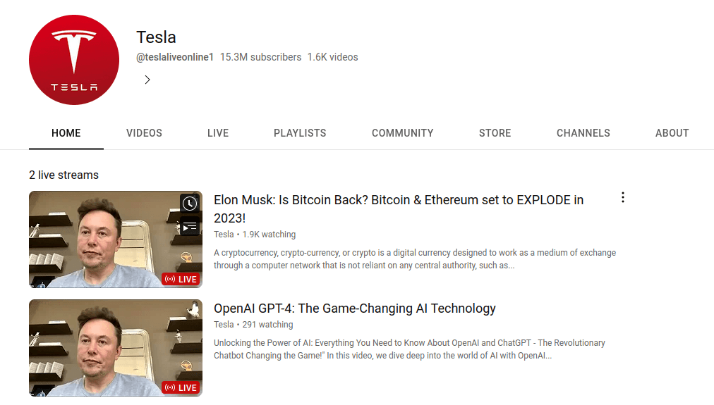 Screenshot from Wayback Machine showing a capture of the renamed channel as of 10:21am on March 23rd