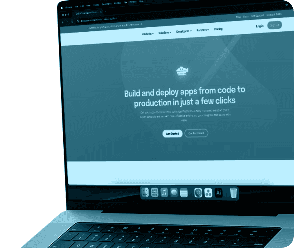 DigitalOcean website mockup