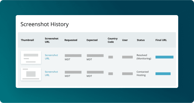 Screenshot history tool